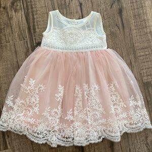 Toddler girl 2T Pink and White Dress (Easter, Wedding, Formal)